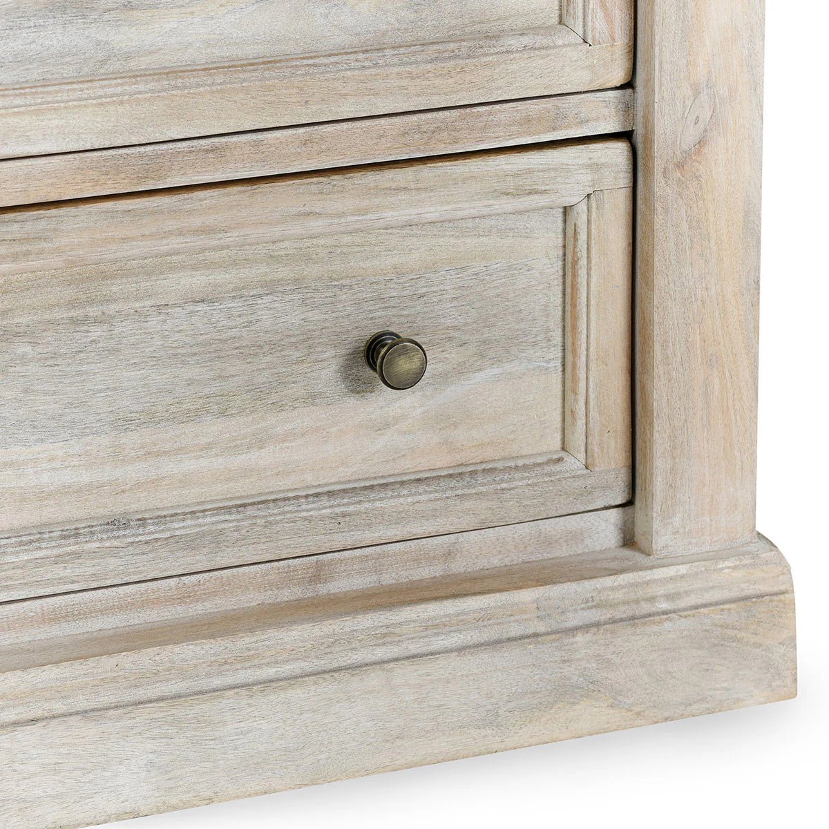 Adelaide 3 Drawer Nightstand - Natural White Wash - The Furnishery