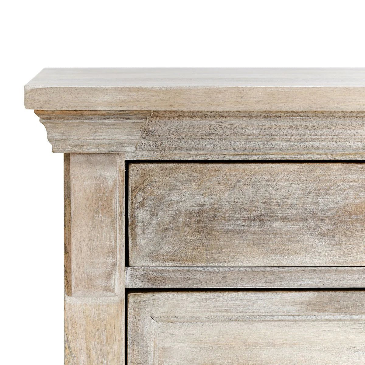 Adelaide 3 Drawer Nightstand - Natural White Wash - The Furnishery