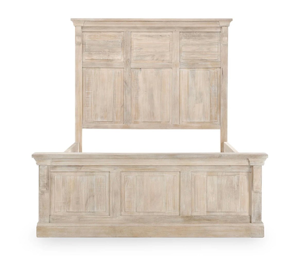 Adelaide Wood Bed - Natural White Wash - The Furnishery