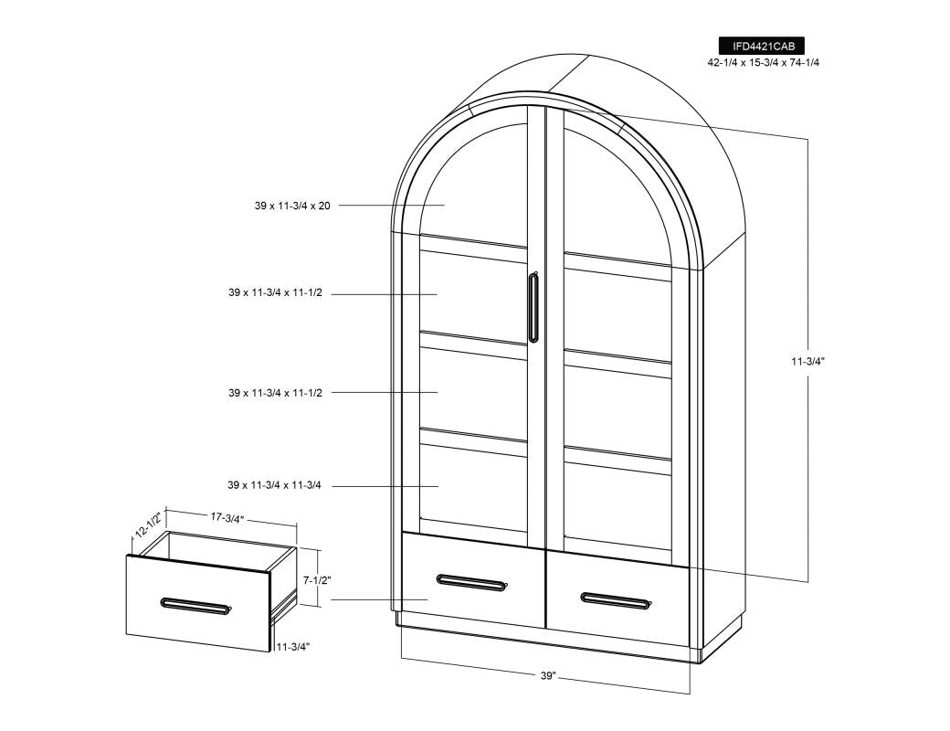 Balam - Black 74” Cabinet - The Furnishery