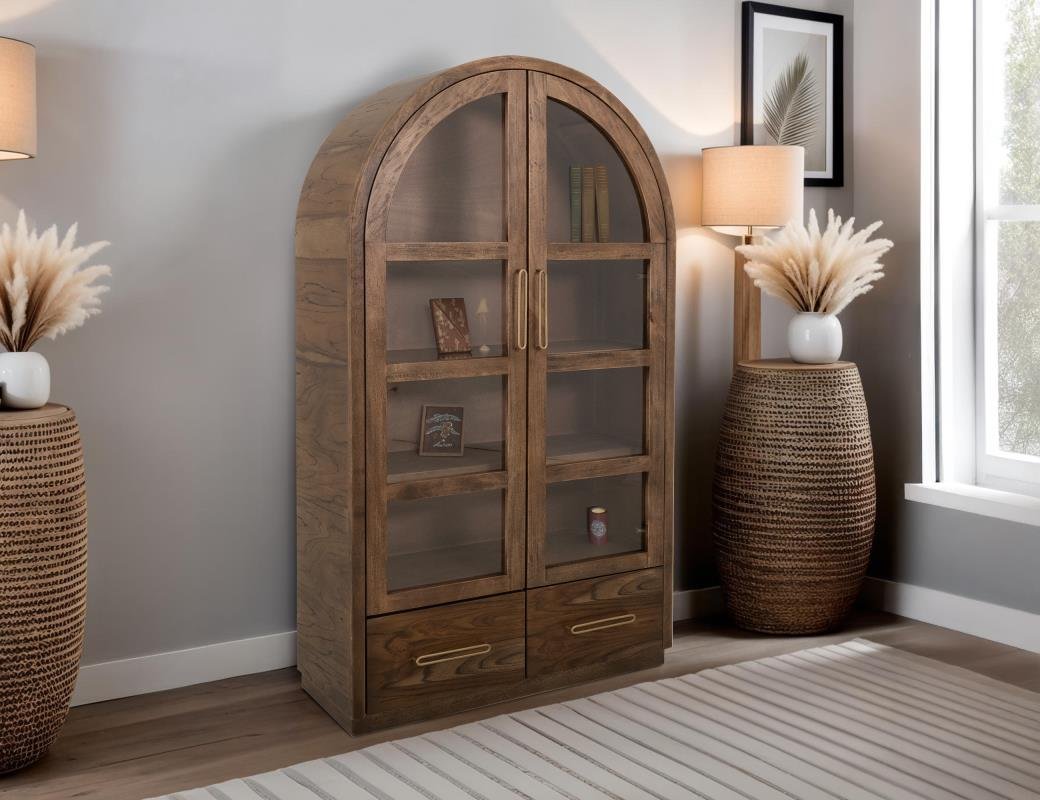 Balam - Natural Teak 74” Cabinet - The Furnishery