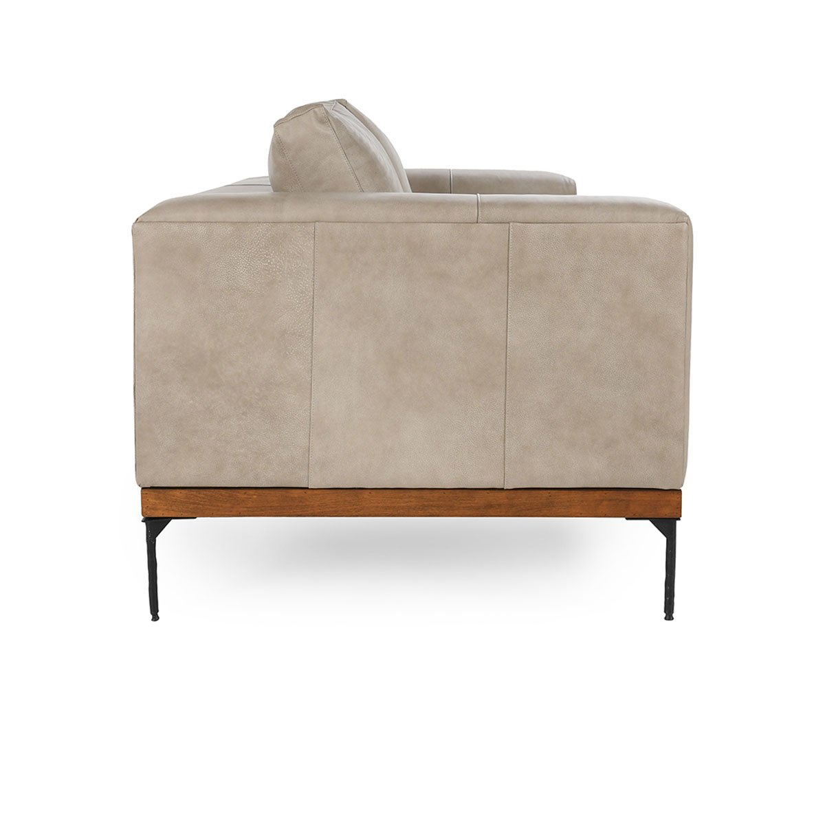 Barclay - 95" Top Grain Leather Sofa - Down Gray & Iron - The Furnishery