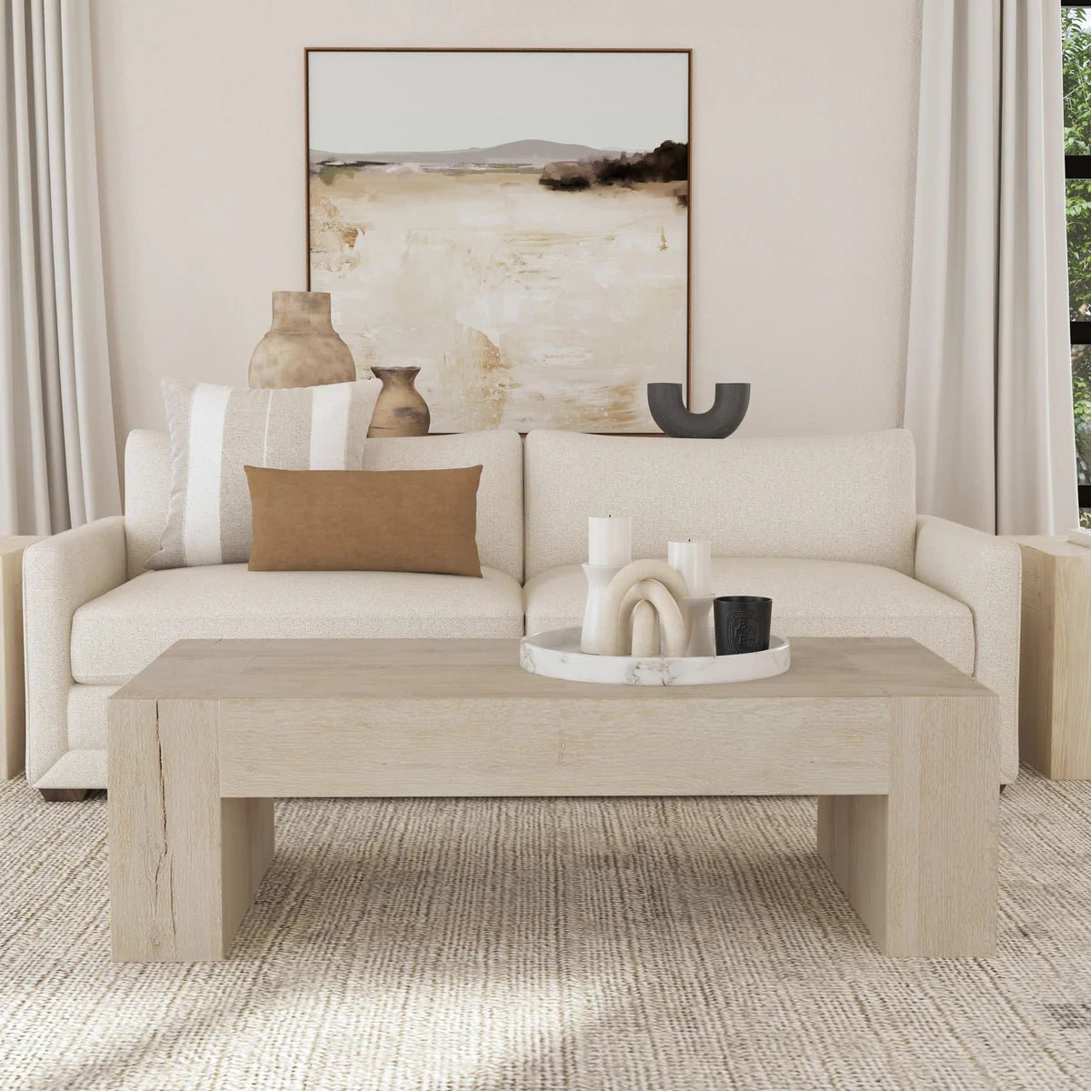 Bristol 60" Solid Wood Rectangle Coffee Table - The Furnishery
