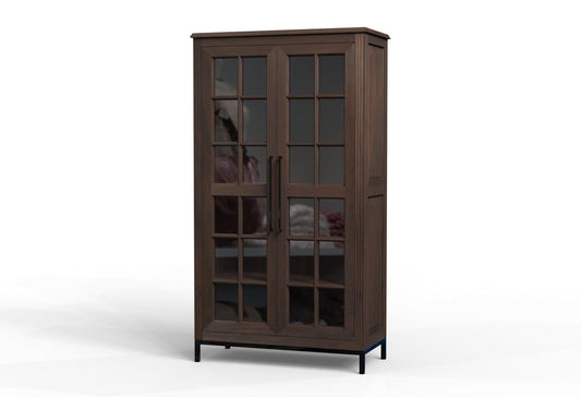 Cantwell 72" 2 Door Short Cabinet - Natural + Black - The Furnishery