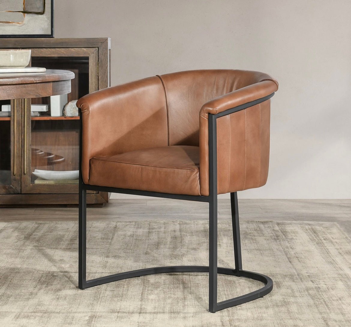 Hester Leather Dining Chair - The Furnishery
