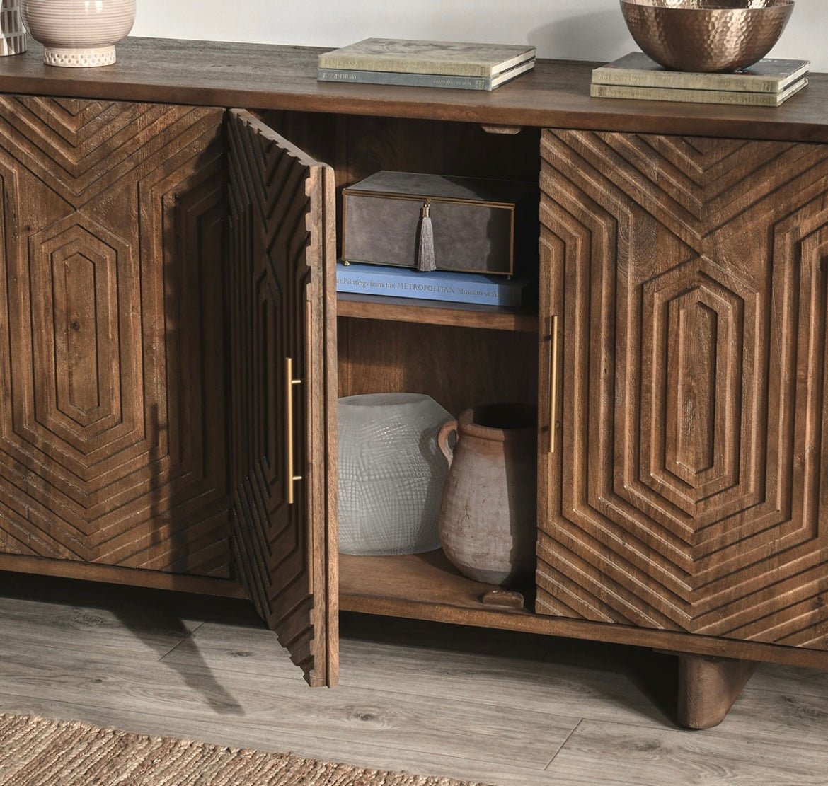 Humphrey 78" 4 Door Sideboard - Artisan Brown - The Furnishery