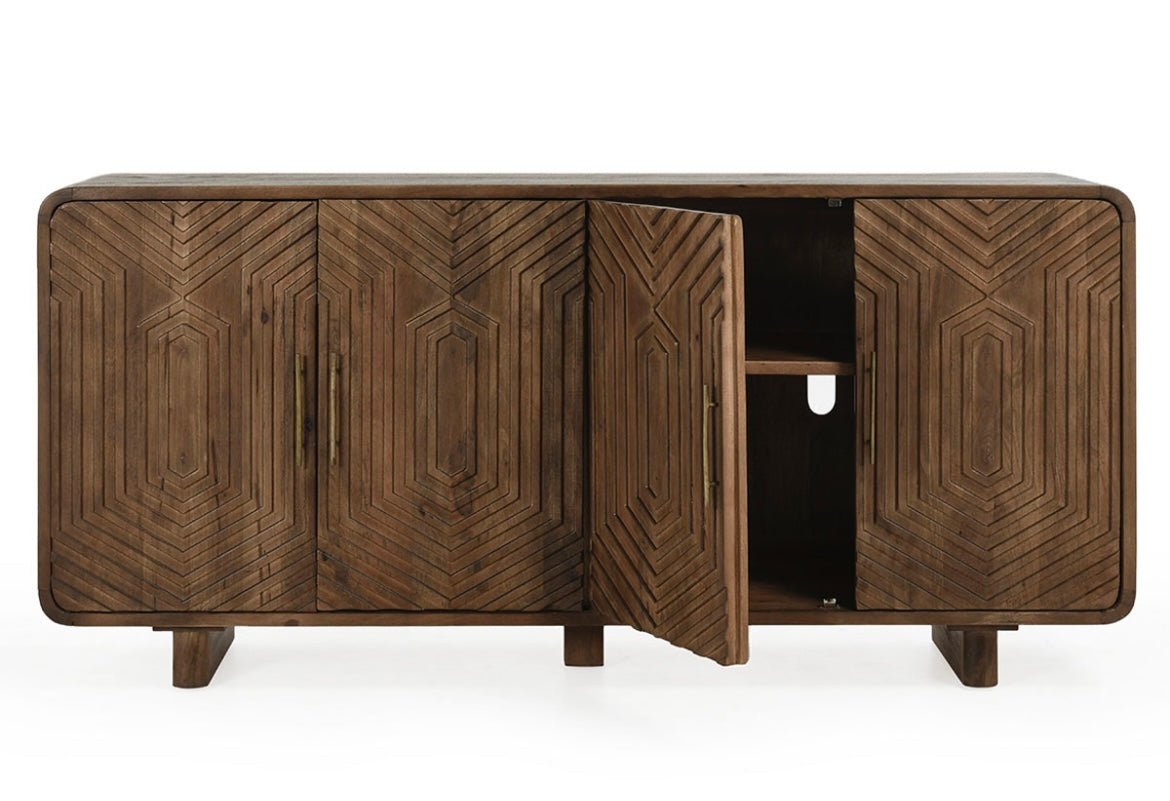 Humphrey 78" 4 Door Sideboard - Artisan Brown - The Furnishery