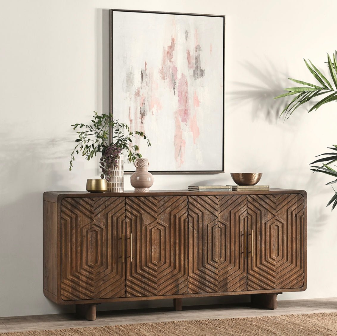 Humphrey 78" 4 Door Sideboard - Artisan Brown - The Furnishery