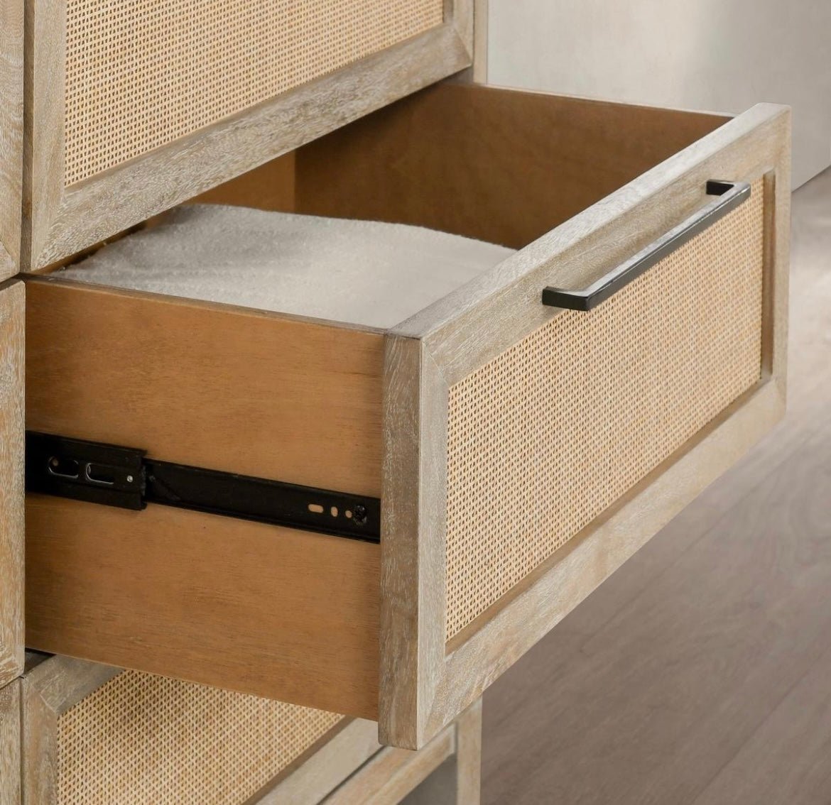 Jensen - Rattan Natural Wood 6 Drawer Dresser - The Furnishery