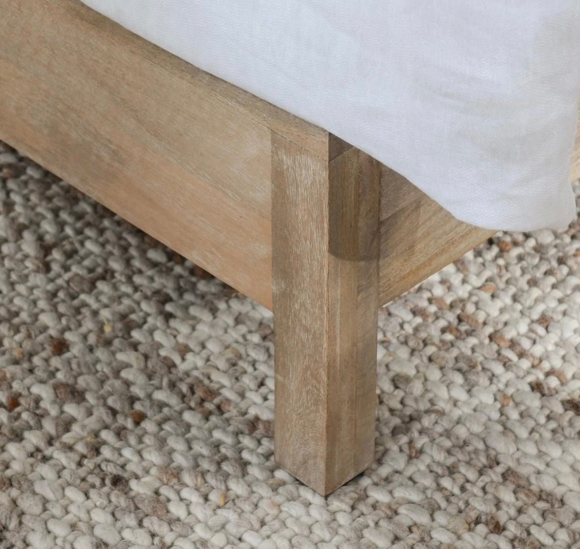 Jensen Rattan Natural Wood Platform Bed - The Furnishery