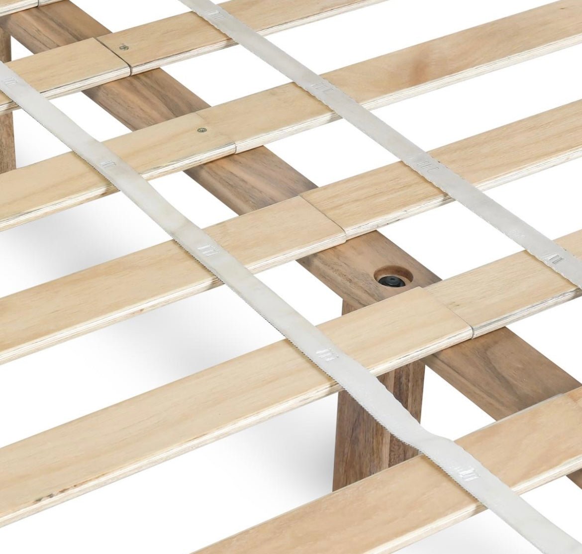 Jensen Rattan Natural Wood Platform Bed - The Furnishery