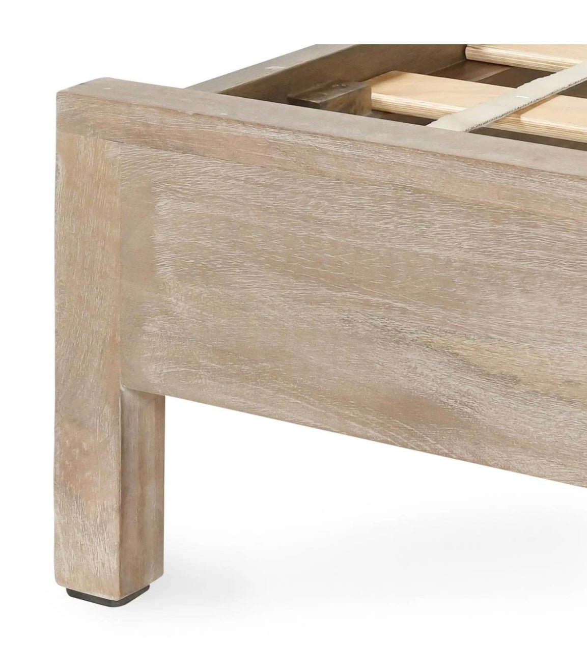 Jensen Rattan Natural Wood Platform Bed - The Furnishery