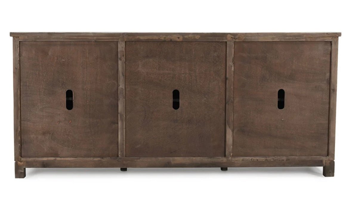 Landon Solid Wood 96” 6 Door Cabinet - The Furnishery