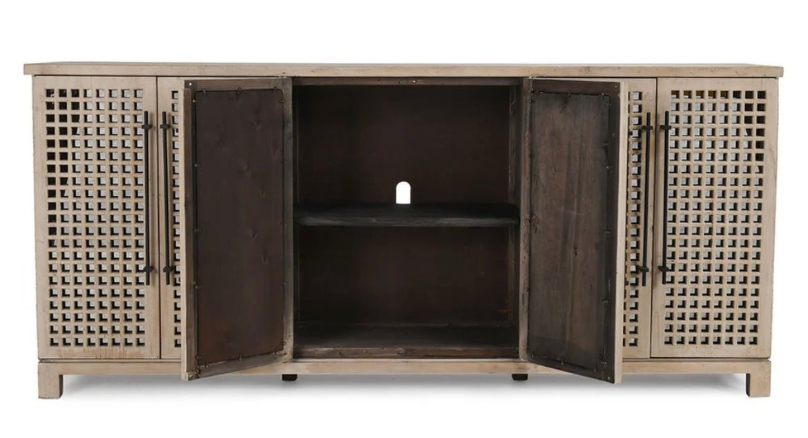 Landon Solid Wood 96” 6 Door Cabinet - The Furnishery