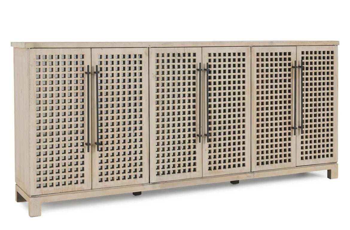Landon Solid Wood 96” 6 Door Cabinet - The Furnishery