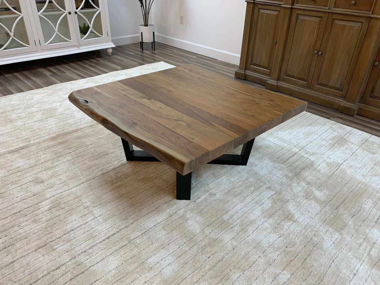 Malcolm Acacia 40" Square Live Edge Coffee Table - Natural - The Furnishery