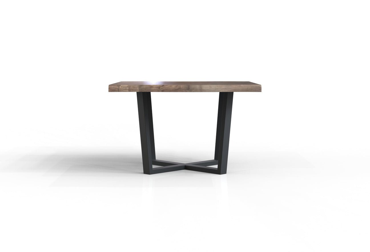 Malcolm Acacia 48” Live Edge Square Dining Table - Natural + Smoke - The Furnishery