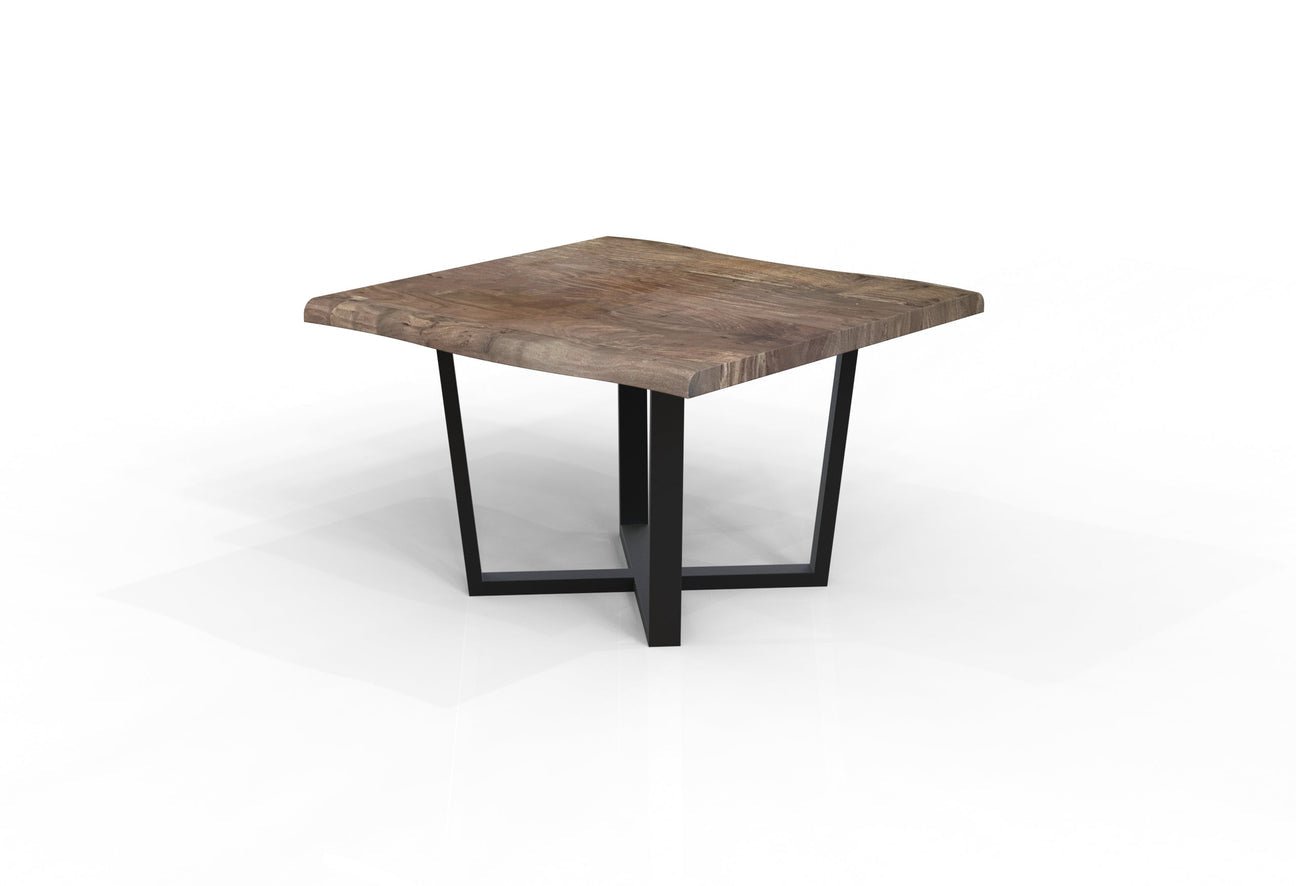 Malcolm Acacia 48” Live Edge Square Dining Table - Natural + Smoke - The Furnishery