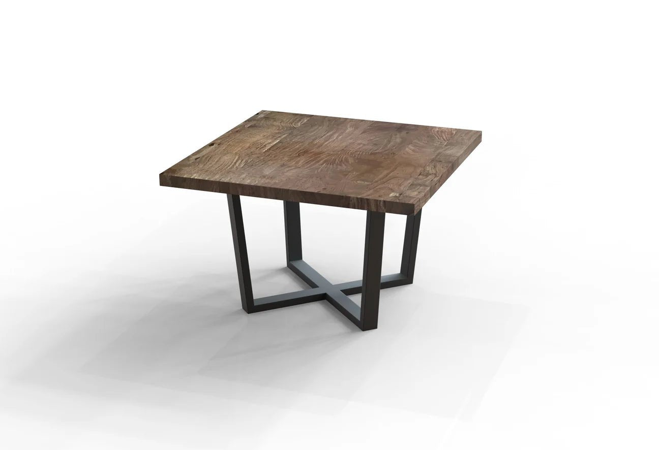 Malcolm Acacia 48” Square Dining Table - Natural + Smoke - The Furnishery
