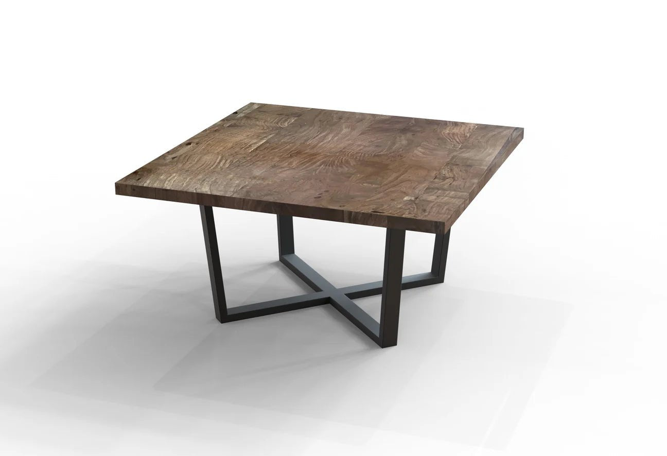 Malcolm Acacia 60” Square Dining Table - Natural + Smoke - The Furnishery
