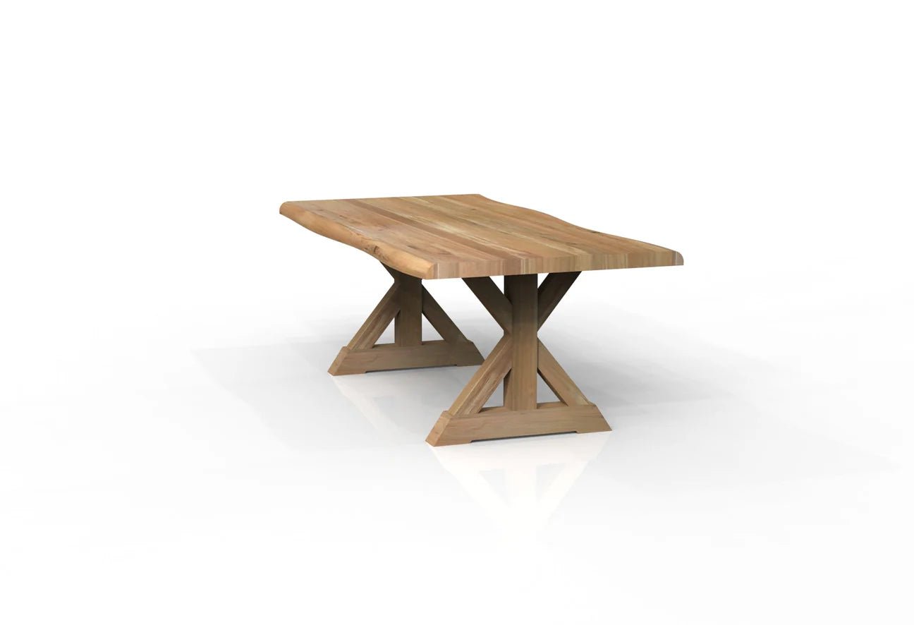 Malcolm Acacia 84" Live Edge Dining Table - Natural + Gray - The Furnishery