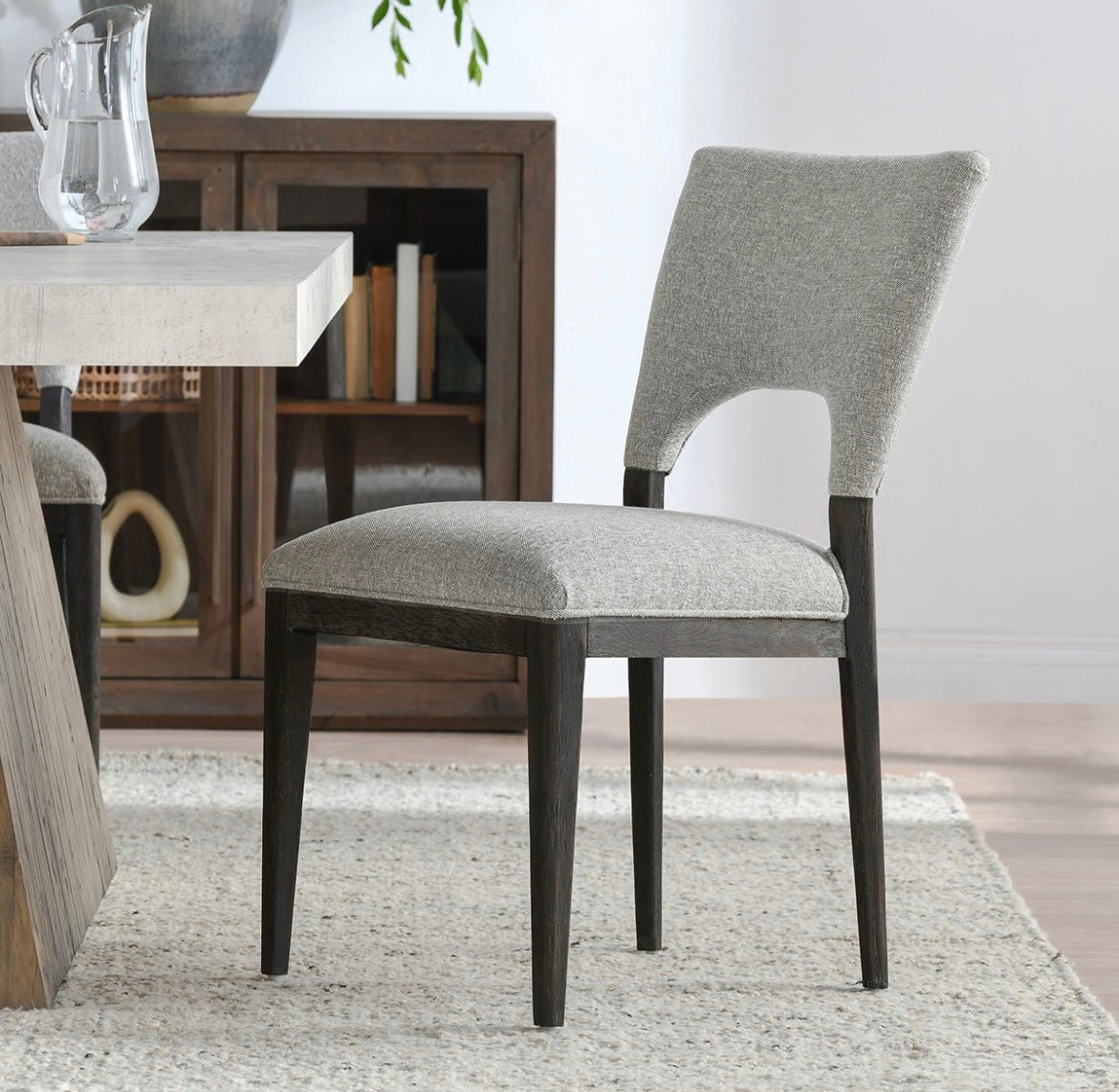 Mitchel Upholstered Dining Chair Set of 2 - Natural or Grey - The Furnishery