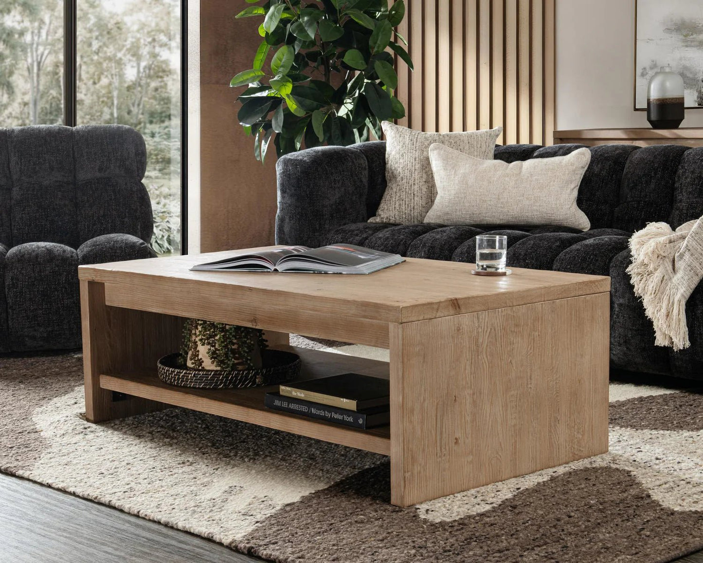 Nalani 52" Solid Wood Rectangle Coffee Table - The Furnishery