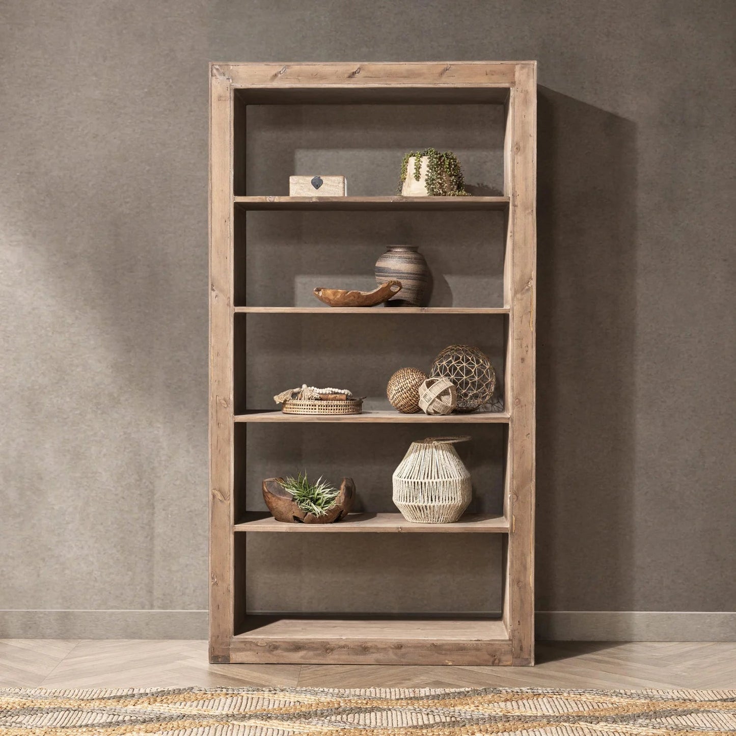 Nalani 88" Solid Wood Bookshelf - The Furnishery