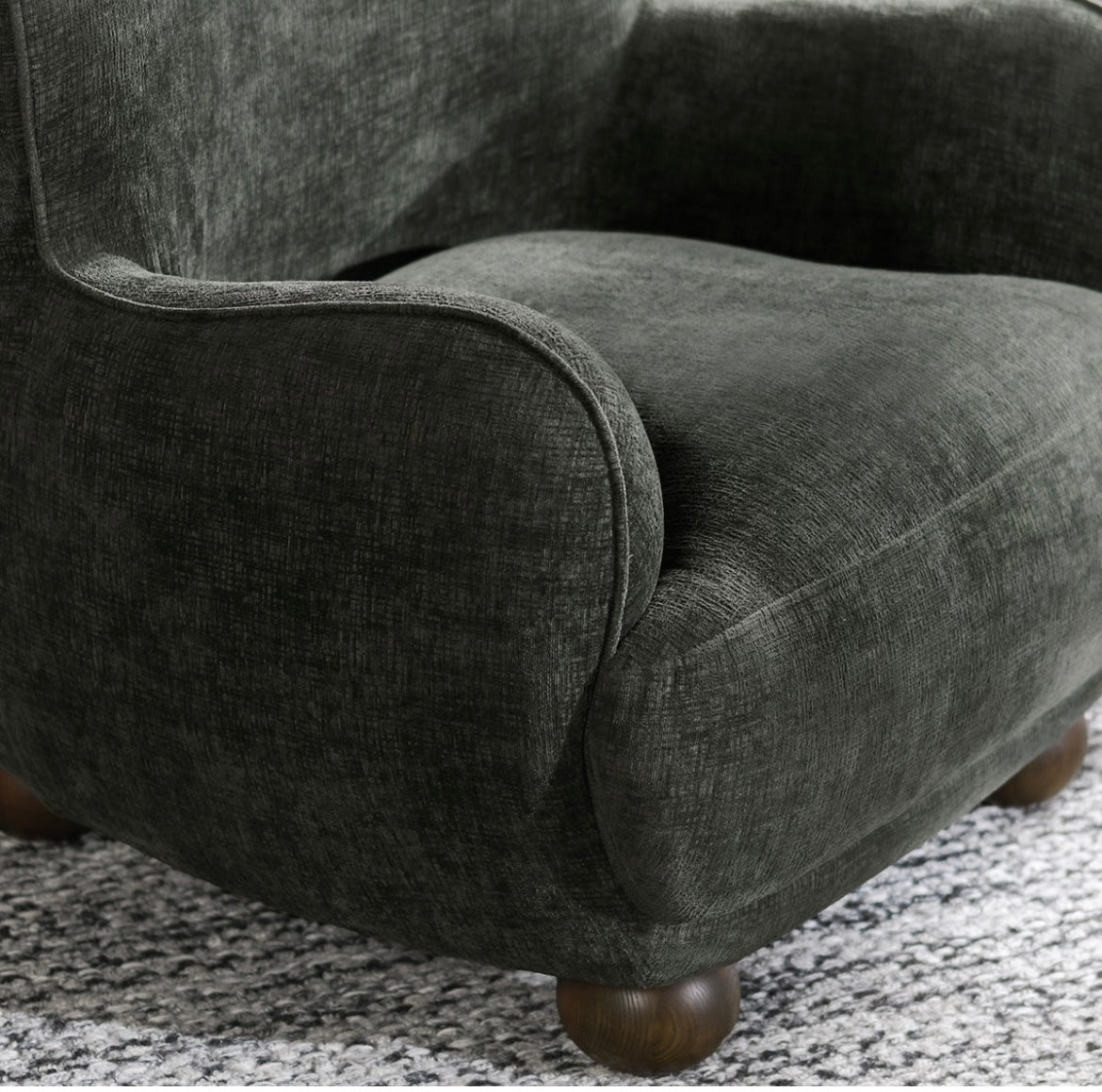 Penelope Upholstered Accent Chair - Forest Green - The Furnishery