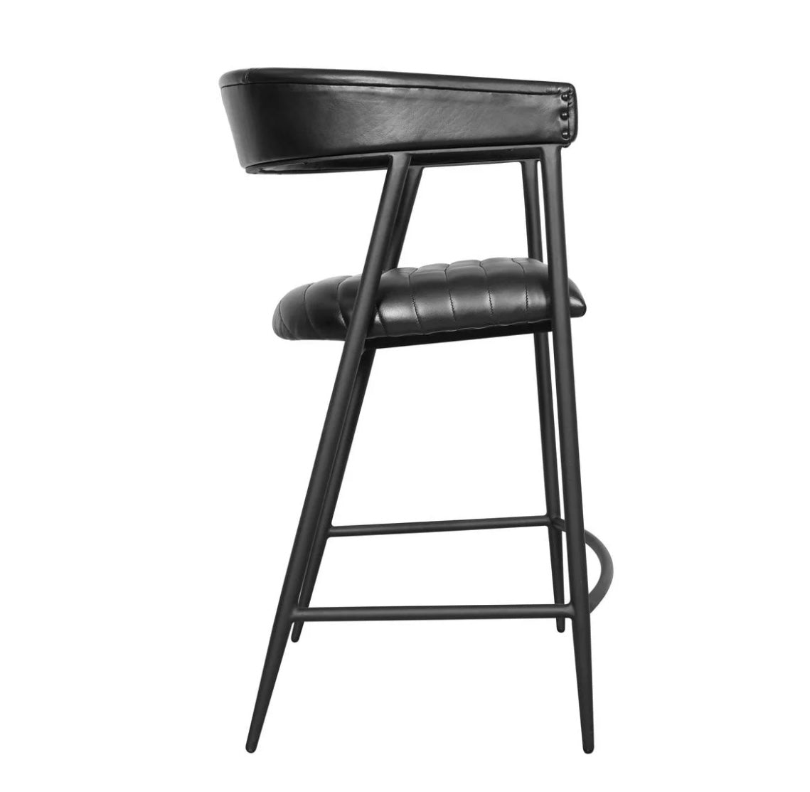 Preston Dining Counter Chair - Black - The Furnishery