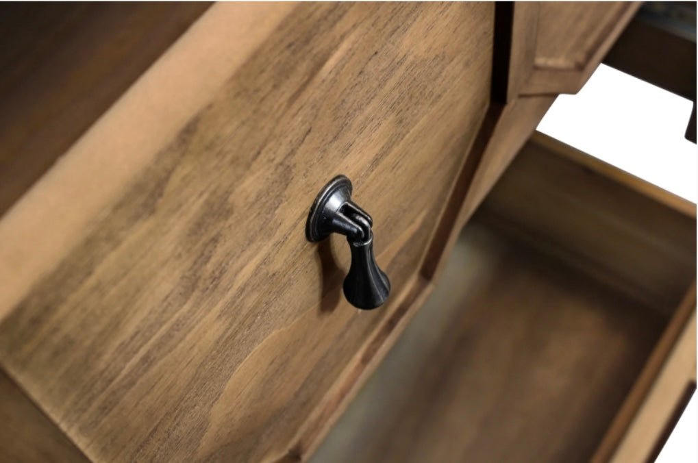 Saddle 6-Drawer Recycled Pine Dresser in Natural Finish - The Furnishery