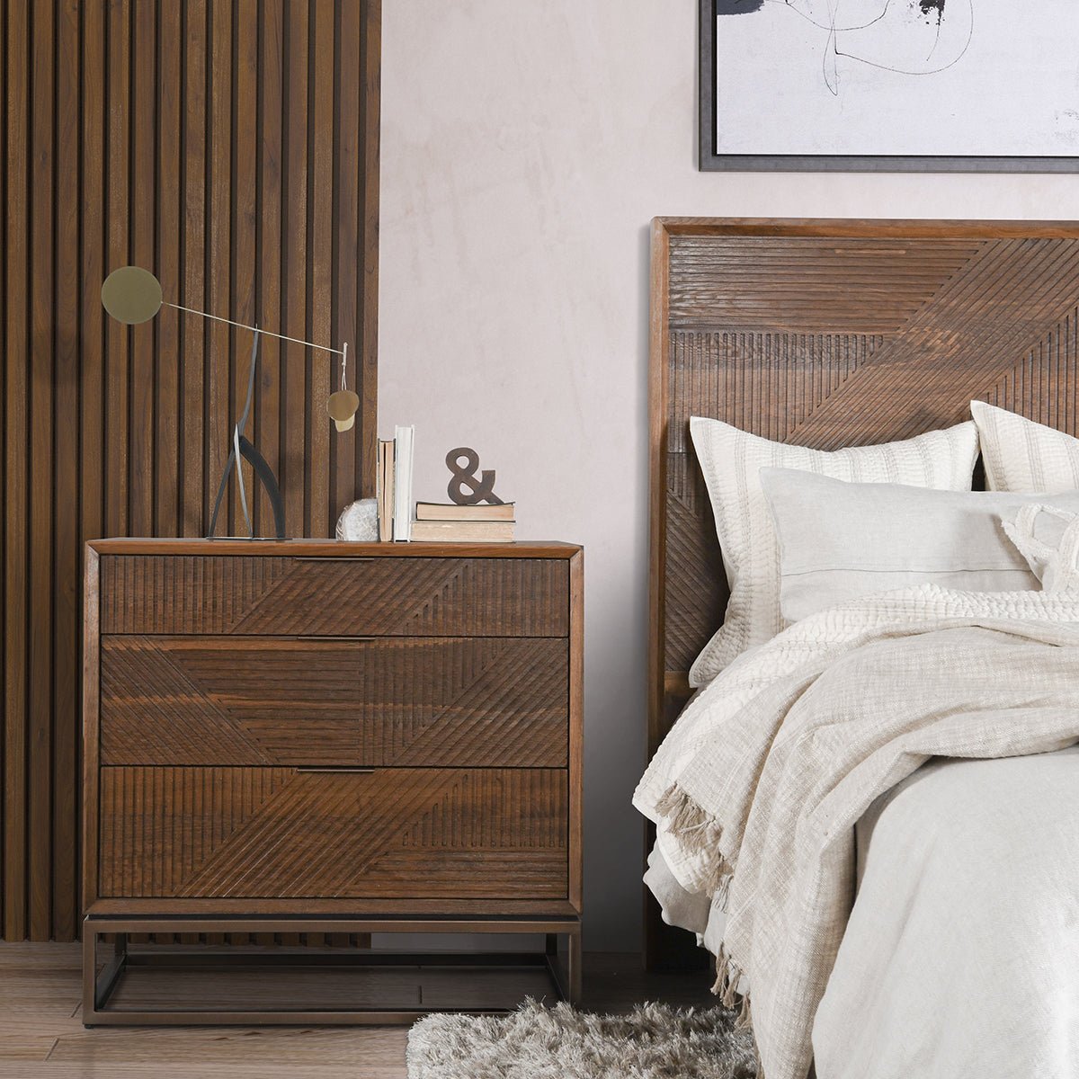 Santa Clara 3 Drawer Nightstand - The Furnishery