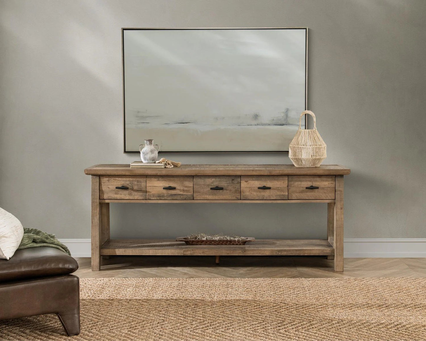 TALLADEGA SOLID WOOD 82” RECTANGLE CONSOLE TABLE - The Furnishery