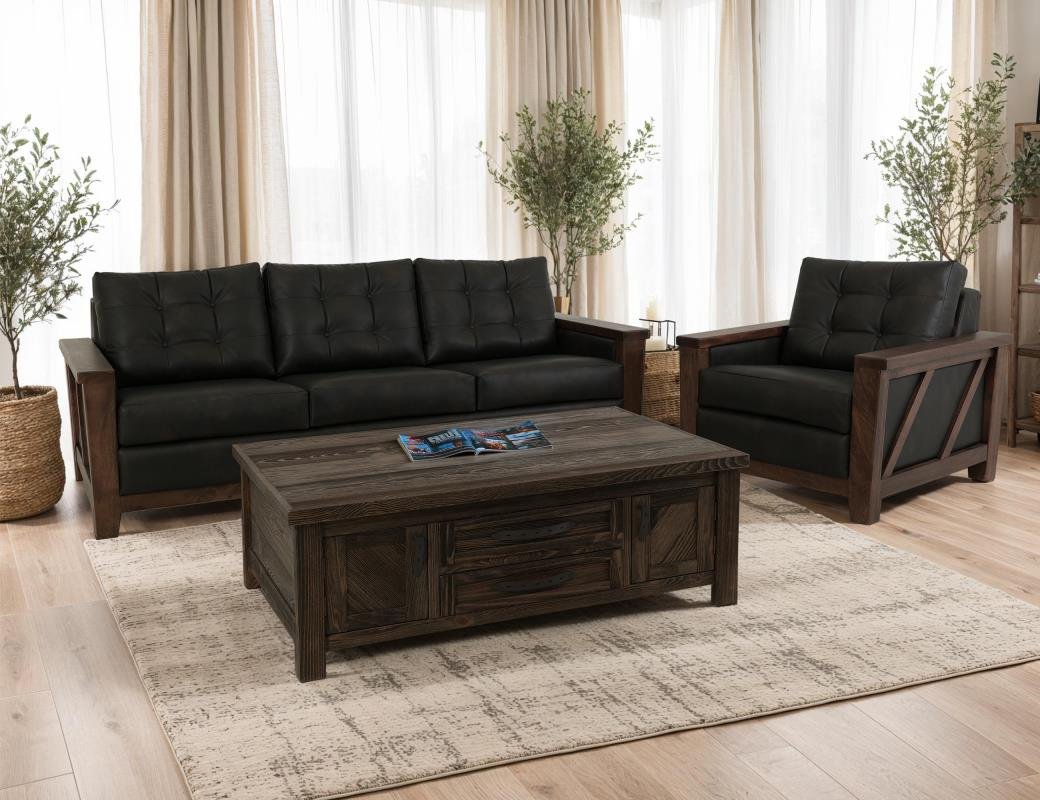 Walnut 94” 3 Cushion Sofa - The Furnishery