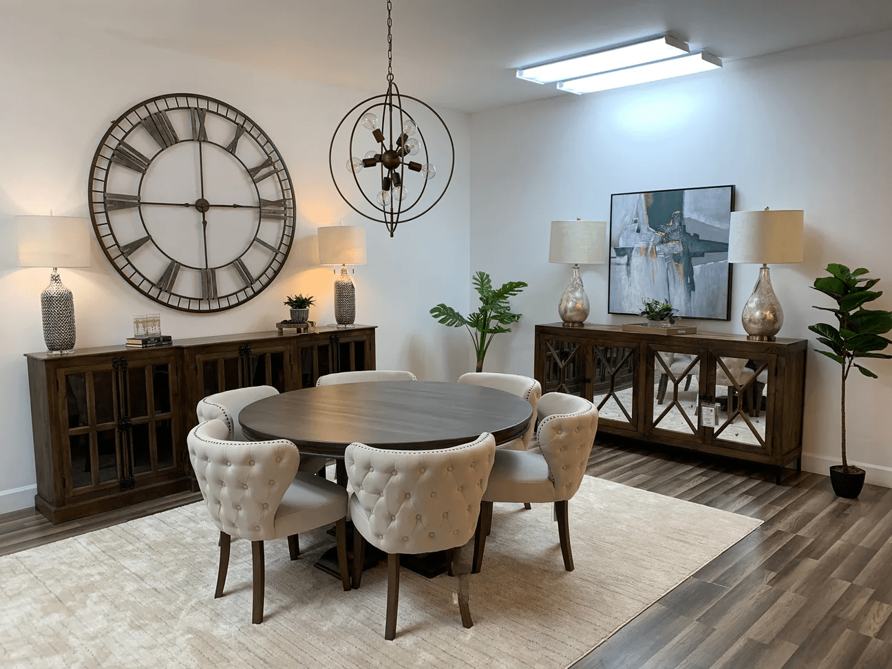 Westchester 60” Acacia Round Dining Table - Natural + Smoke - The Furnishery