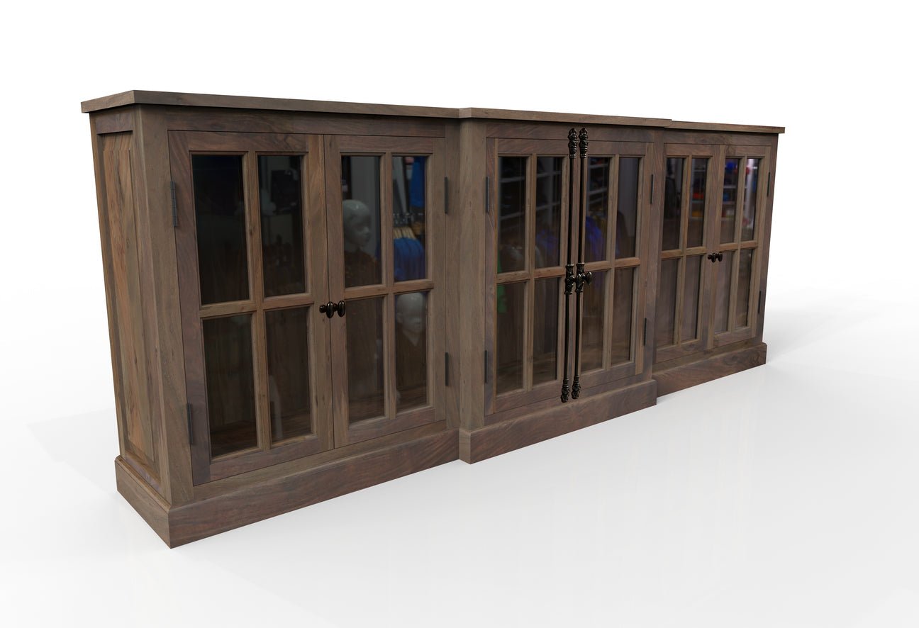 Willis 100" 6 Door Breakfront Sideboard - Natural + Smoke - The Furnishery