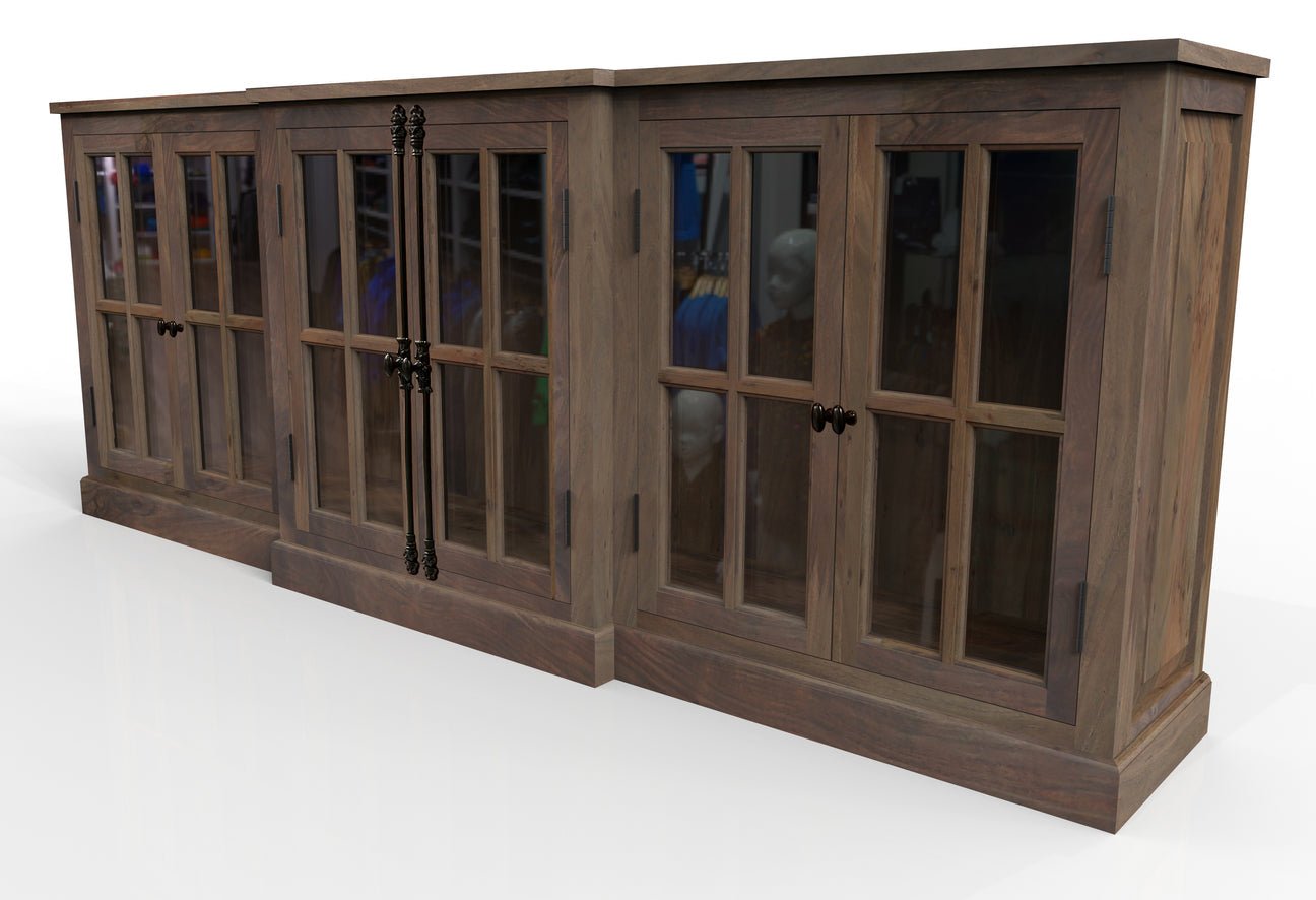 Willis 100" 6 Door Breakfront Sideboard - Natural + Smoke - The Furnishery
