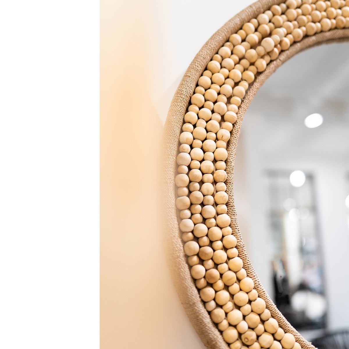 34.5" Shey Bead Round Mirror - The Furnishery