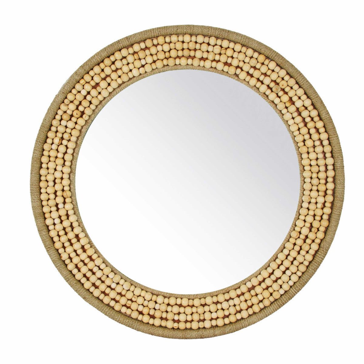 34.5" Shey Bead Round Mirror - The Furnishery