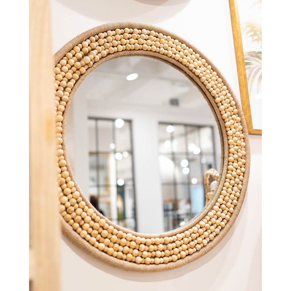 34.5" Shey Bead Round Mirror - The Furnishery