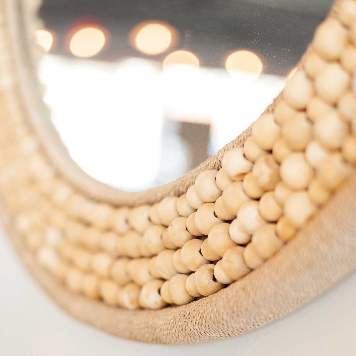 34.5" Shey Bead Round Mirror - The Furnishery