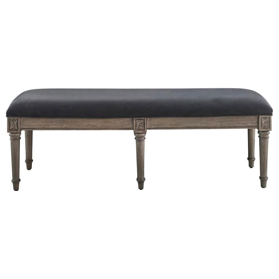 Alder Upholstered Bench French Grey - The Furnishery