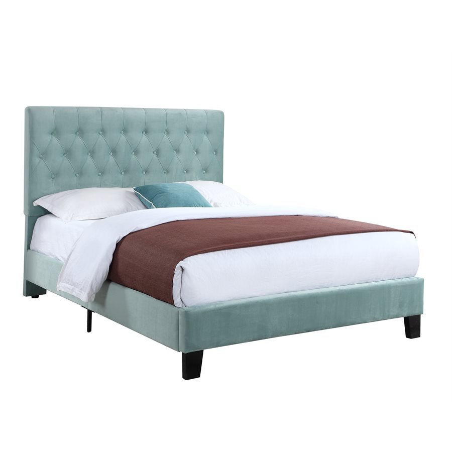 Aurora Tufted Upholstered Bed - Light Blue - The Furnishery