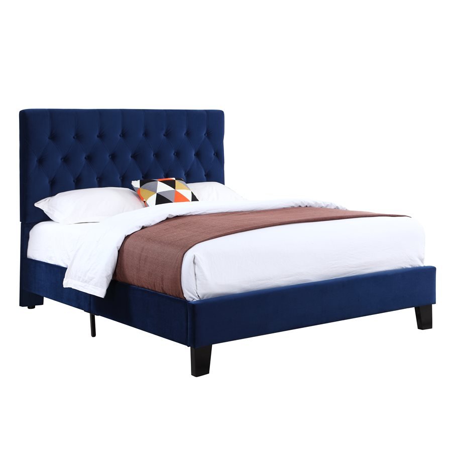Aurora Tufted Upholstered Bed - Navy - The Furnishery