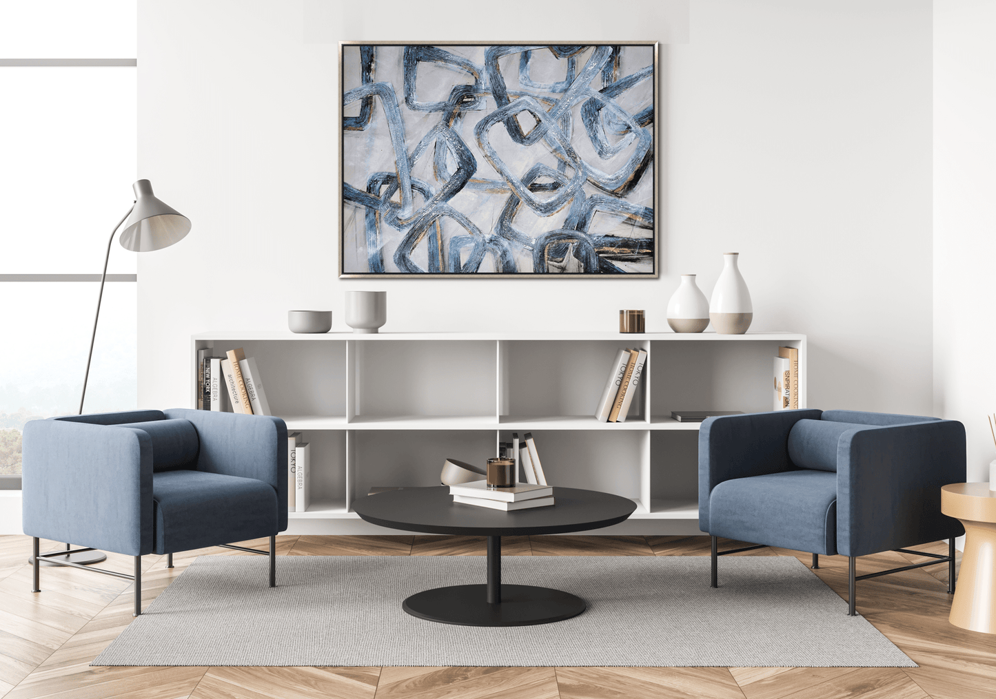 Bluish Links - Canvas - 36” x 48” - The Furnishery