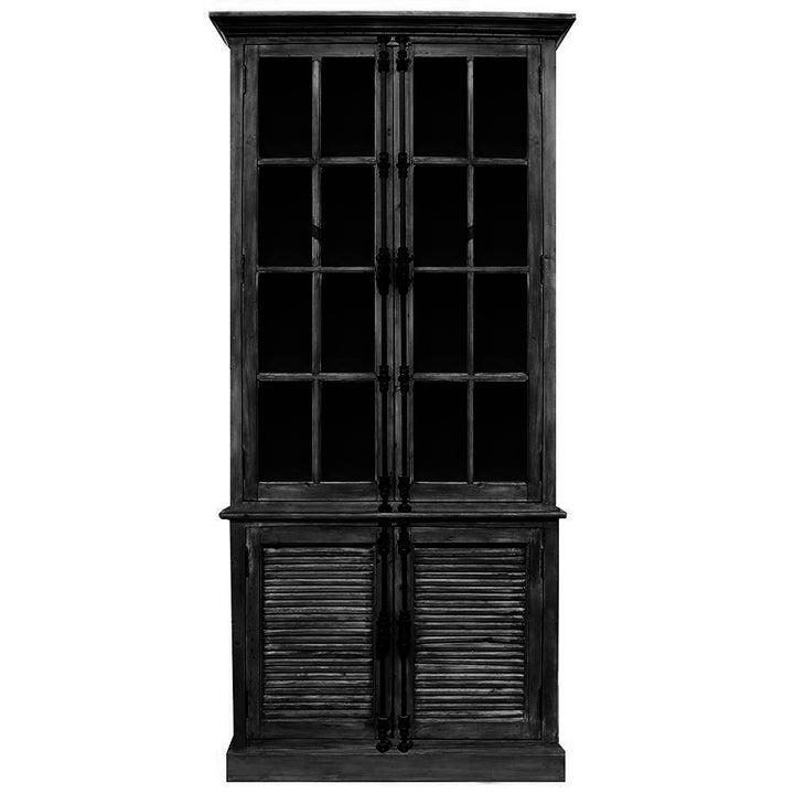 Bradley French Glass Casement Cabinet - Black - The Furnishery