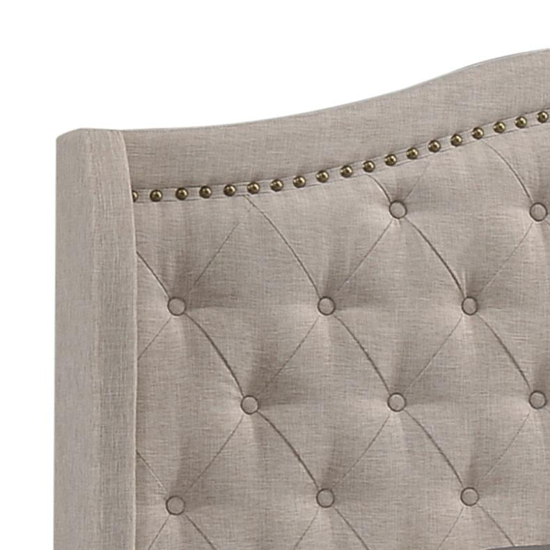 Churchill Tufted Upholstered Bed - Beige - The Furnishery