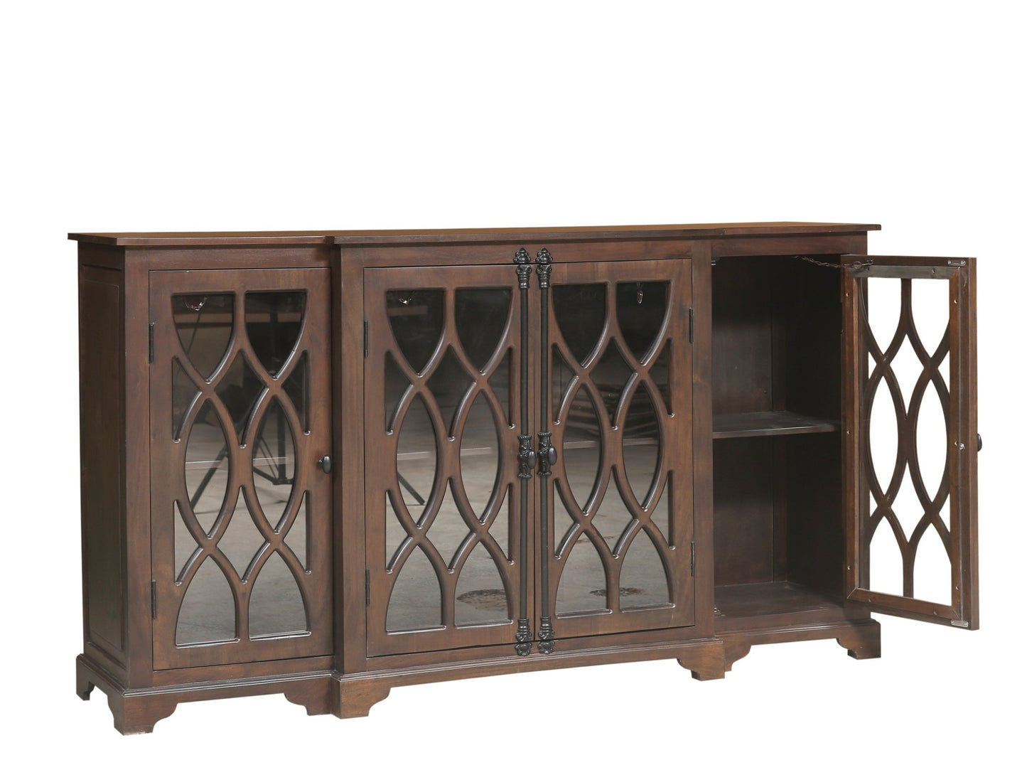 Clairton 72" 4 Door Sideboard - Natural + Black - The Furnishery
