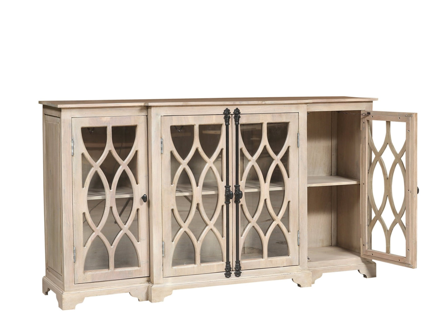 Clairton 72" 4 Door Sideboard - New White Wash - The Furnishery