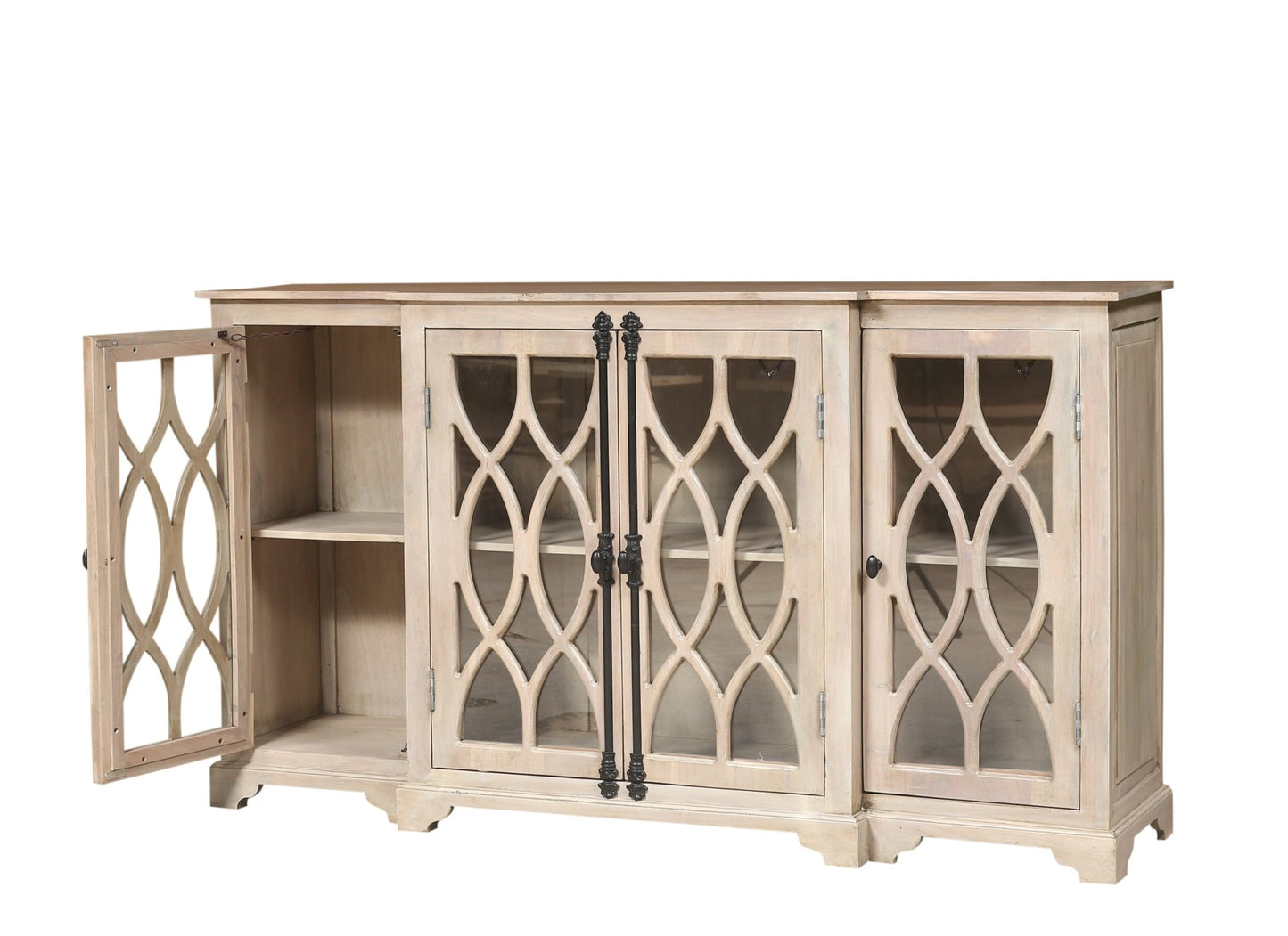 Clairton 72" 4 Door Sideboard - New White Wash - The Furnishery